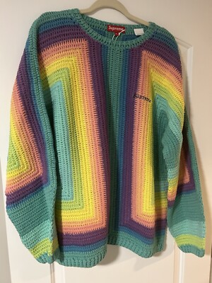 Supreme Hand Crocheted Sweater - Multicolor - XL | eBay Supreme Hand Crocheted Sweater - Multicolor - XL | eBay