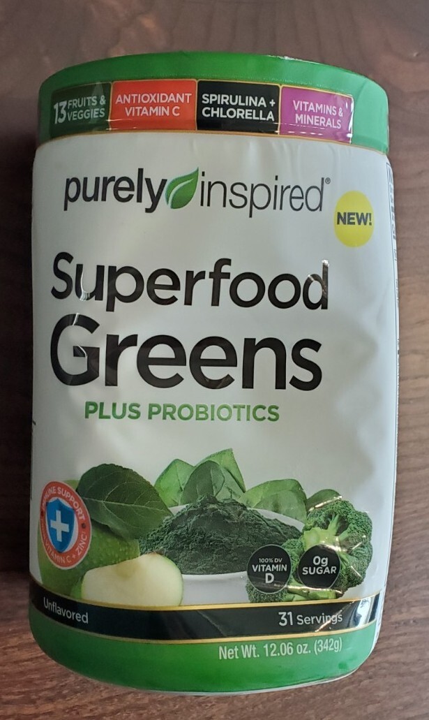 Purely Inspired Superfood Greens + Probiotics, Immune Support Powder, Unflavored
