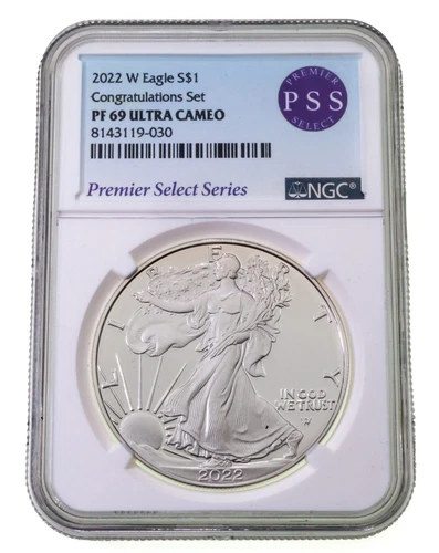 2022-W $1 Silver American Eagle Congratulations Set NGC PF69 UCam