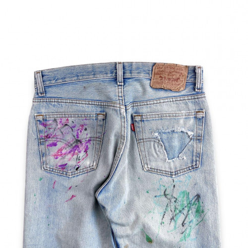 90s USA made Levi's 501 vintage painted denim W30 L36 90s USA made Levi's 501 vintage painted denim W30 L36