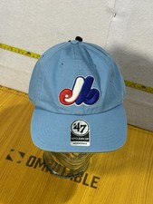 Montreal Expos Hat Dad Cap Strap Snap Adjustable 47 Logo Blue MLB Baseball Mens