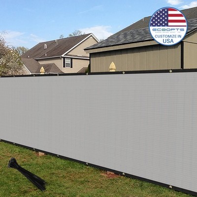 4ft Fence Privacy Screen Mesh Shade Cover UV Block for Garden Yard Patio Gray