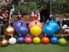 Huhn bunt witzig Deko Figur 40cm Design Hühner wetterfest bunt Garten Neu