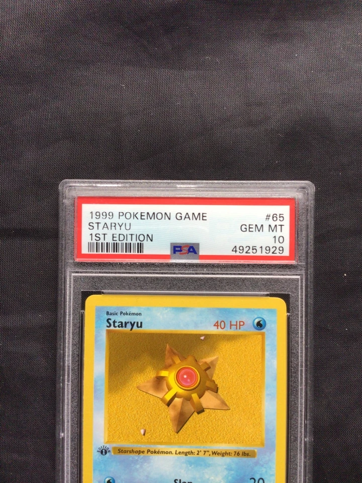 Pokemon Cards: Base Set 1st Edition Common: Staryu 65/102 PSA 10 - Image 3 of 4