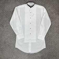 Neil Allyn Dress Shirt Mens XS 30/31 Tuxedo Pleated Band Collar White Formal