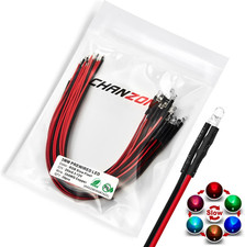 20 Pcs Pre-Wired 3Mm RGB Slow Blinking LED Diode Lights DC 12V   Clear round