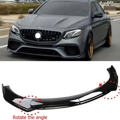 For Benz W213 W212 E300 E250 E200 Glossy Black Front Bumper Lip Spoiler Splitter