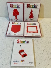 Sizzix Die Cutter & Replacement Cutting Pad Lot - Pine & Green Tree,Pocket,Frame