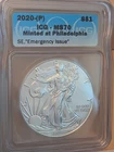 2020-P Emergency Issue  American Silver Eagle Graded ICG MS70 62740801115