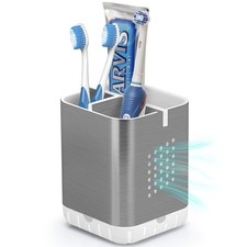 Toothbrush Holder Toothpaste Organizer Drainage For Bathroom Vanity Detachable A