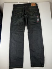 Levis Red Tab 505 Regular Fit Straight Jeans Mens 36X32 Dark Denim