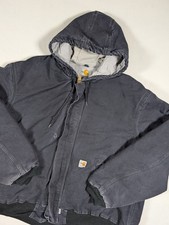 Carhartt Flame Resistant Duck Active Jacket Mens 3XL Black Hooded Quilted 101621
