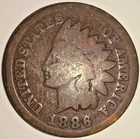 1886 US INDIAN HEAD CENT TYPE 1 - LOWER MINTAGE USA PENNY - 1886-P T1