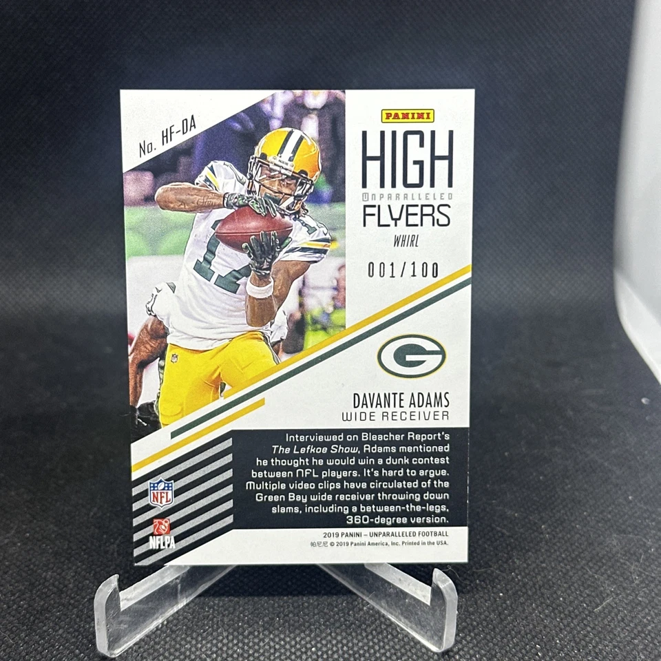 Davante Adams 2018 Panini Unparalleled High Flyers Whirl 01/100 #HF-DA Green Bay - Image 3 of 3