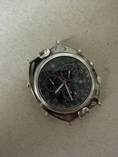 Vintage Veglia Miyota 3s10 Alarm Chronograph Watch Titanium For Repair Or Parts