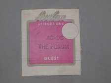 Vtg 1983 AC/DC Cloth/Satin Backstage Pass The Forum Los Angeles Original!
