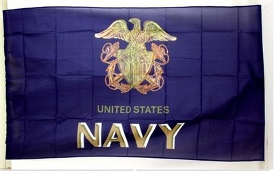 3'x'5' Nylon USN US Navy Block Letter / Eagle Double Anchor Flag NEW 100D