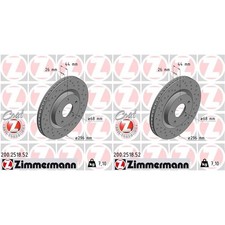 2x ZIMMERMANN SPORT BREMSSCHEIBEN 296mm GELOCHT VORNE passend für NISSAN QASHQAI