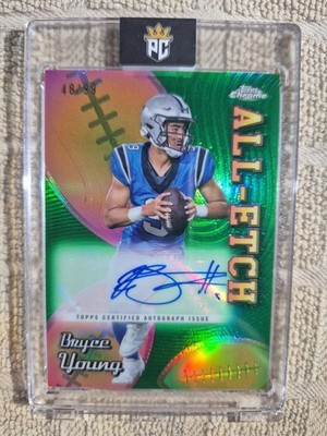 2024 Topps Chrome All-Etch Bryce Young Green Refractor Auto /99 Panthers