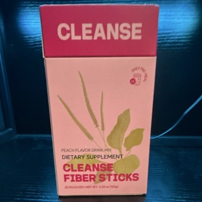 Cleanse Fiber Sticks Peach Psyllium Garcinia Drink Mix 20 Pouches Exp 12/2027