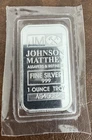 John Matthey 1 ounce 0.999 Fine Silver Bar w/ serial number