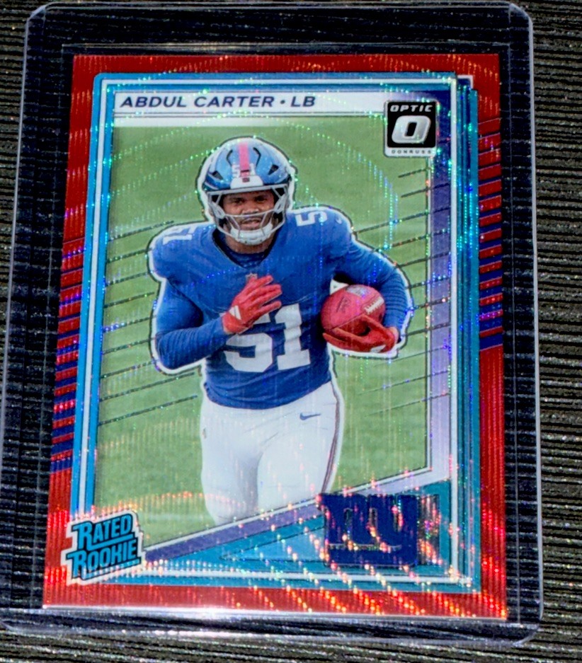 2025 Donruss Abdul Carter Optic Rated Rookie Preview Red Wave RC #315 Giants