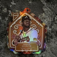 2024 Topps Holiday Oversized Ornaments Die-Cuts Ronald Acuña Jr. Card #MLBO-3