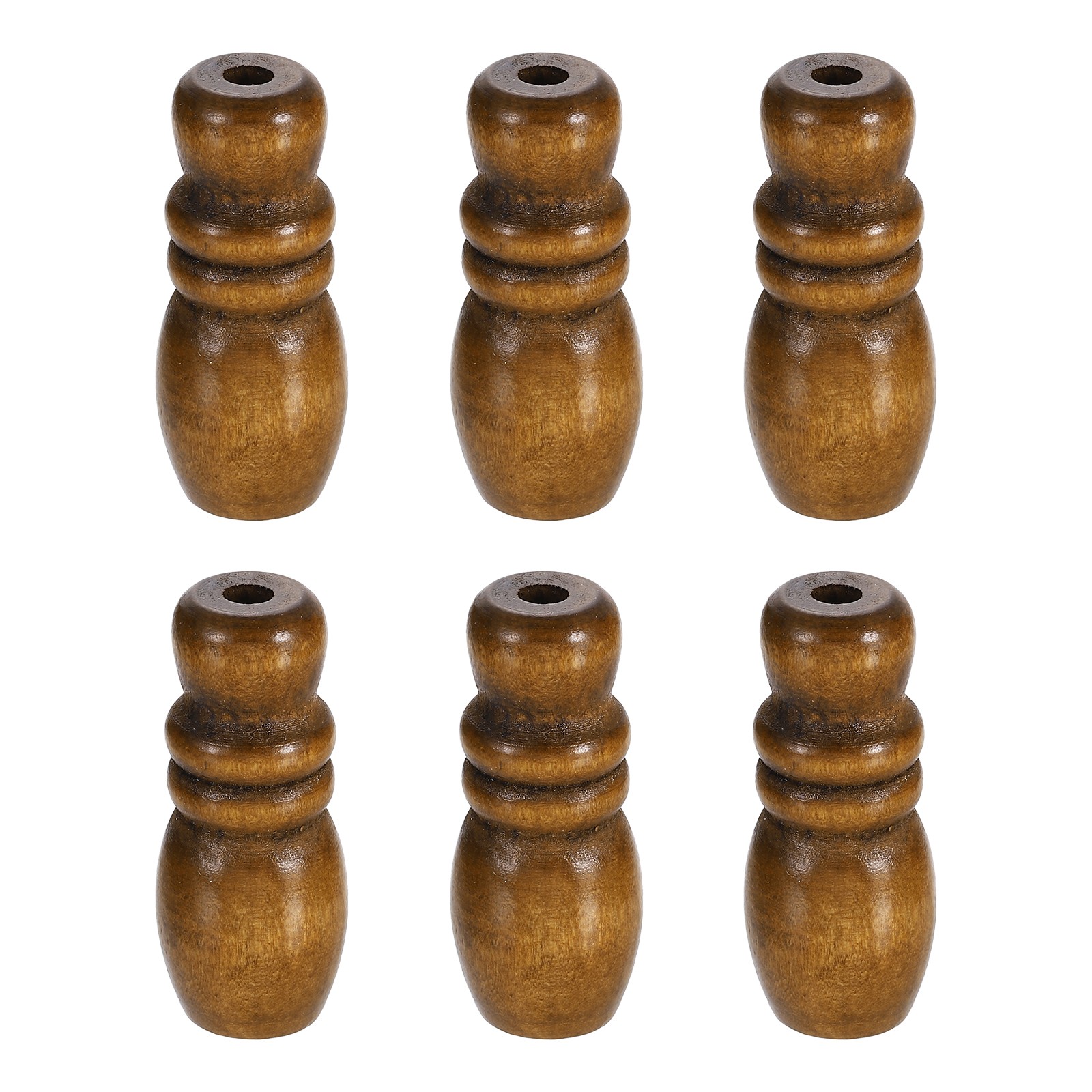 Cord Knobs, Brown Wooden Cord Tassel Drops Pull End for Window, 1.65x0.67" 6Pcs