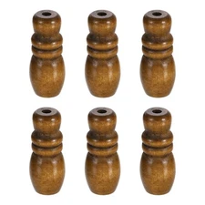 Cord Knobs, Brown Wooden Cord Tassel Drops Pull End for Window, 1.65x0.67" 6Pcs