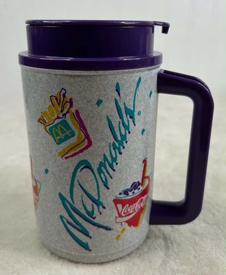 Vintage 90s McDonalds THERMO Hot & Cold Plastic Beverage Travel Mug Whirley VTG