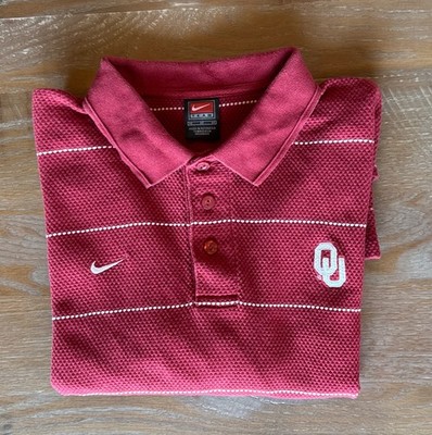 Vintage Crimson mens Nike Team University of Oklahoma Polo Shirts 2000 s Medium 