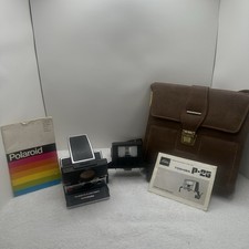 Vintage Polaroid Sonar OneStep SX-70 Land Camera Black Untested w/ case flash