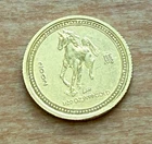 Australia 2002 Gold 1/20 oz $5 UNC with hairlines Year of The Horse