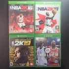 NBA Xbox One Bundle - Lot of 4 Sports Games - 2K16, 2K18, 2K19,  NBA Live 18