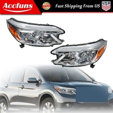 Pair For Honda Crv Cr-v 2012-2014 Headlights Headlamps Chrome Lhrh Side Halogen