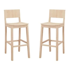 Linon Home Decor Parker 30 in. Seat Unfinished Low back Wood frame Barstool with