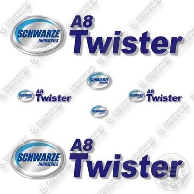 Fits Schwarze A8 Twister Decal Kit Vacuum Sweeper - 7 YEAR OUTDOOR 3M VINYL!