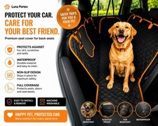 Dog Car Seat Cover for Back Seat, Waterproof Seat Protector Scratchproof - Black