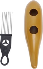 Fish Guiro Instrument Latin Percussion with Stainless Steel Scraper for Beginner