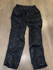 Vintage Parachute Pants Bugle Boy Countdown Black Zipper Nylon Size 28 X 32