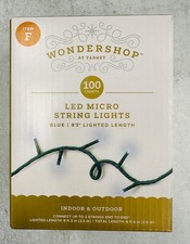 Wondershop 100 LED MICRO String Lights Blue Xmas Hanukkah Party Supply Decor
