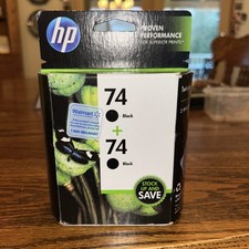 HP 74 Black Standard Ink Cartridge CB335WN 140 2-PK Expires Sept 2015