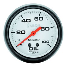 Autometer 5827 Phantom Oil Pressure Gauge, 2-5/8", 100 PSI, Electric