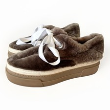  400  AGL Genuine Sheep Fur Platform LACE UP ...