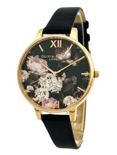 OLIVIA BURTON OB042 Signature Floral Black Dial Rose Gold Tone Ladies Watch