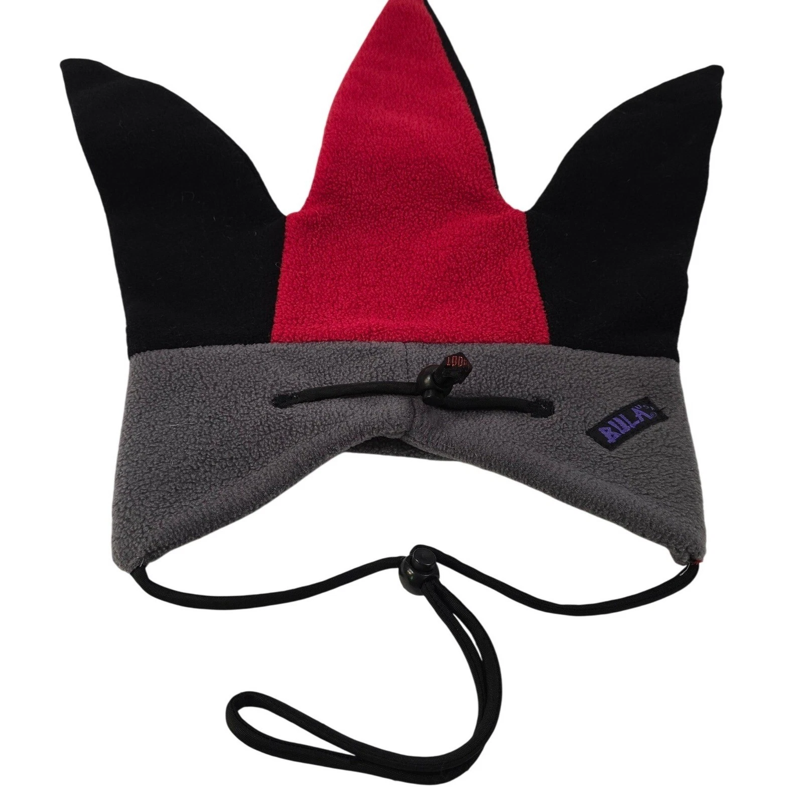 Bula Vintage Fleece Jester Hat Red Black Grey Crown Beanie Ski Snowboard