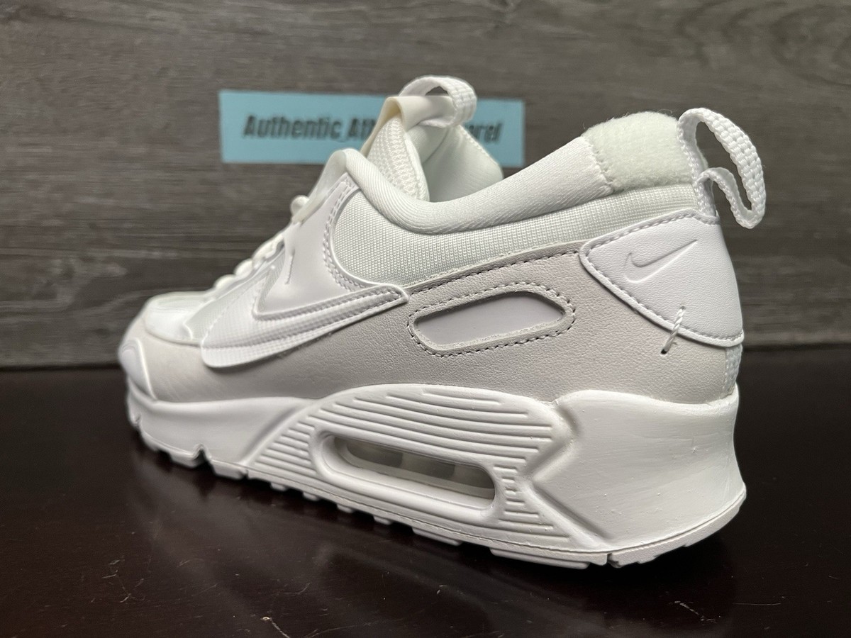 Nike Air Max 90 Futura Triple White Running Shoes Women's Size 10