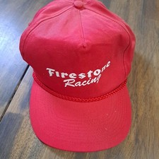 VTG Firestone Racing Embroidered Rope Brim Red Snapback Cap Baseball Hat
