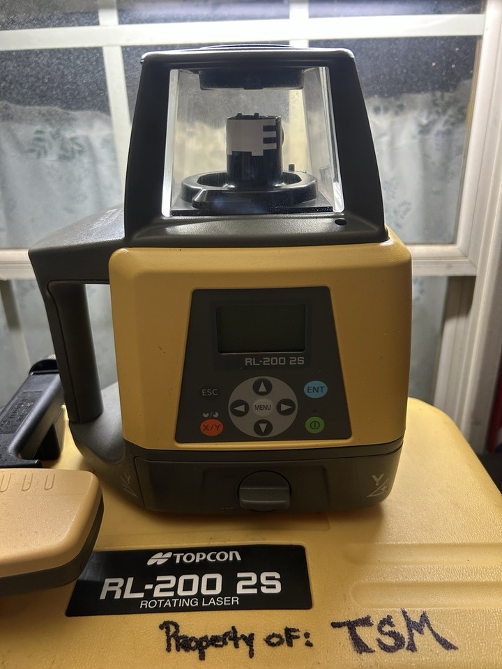 Topcon RL-200 2S Red Beam Dual Slope Rotary Laser with Detector and ...
