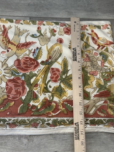 Pottery Barn Bolster Pillow Cover Floral Birds Zip Leaves 100 % Cotton Beautiful - Picture 14 of 14
